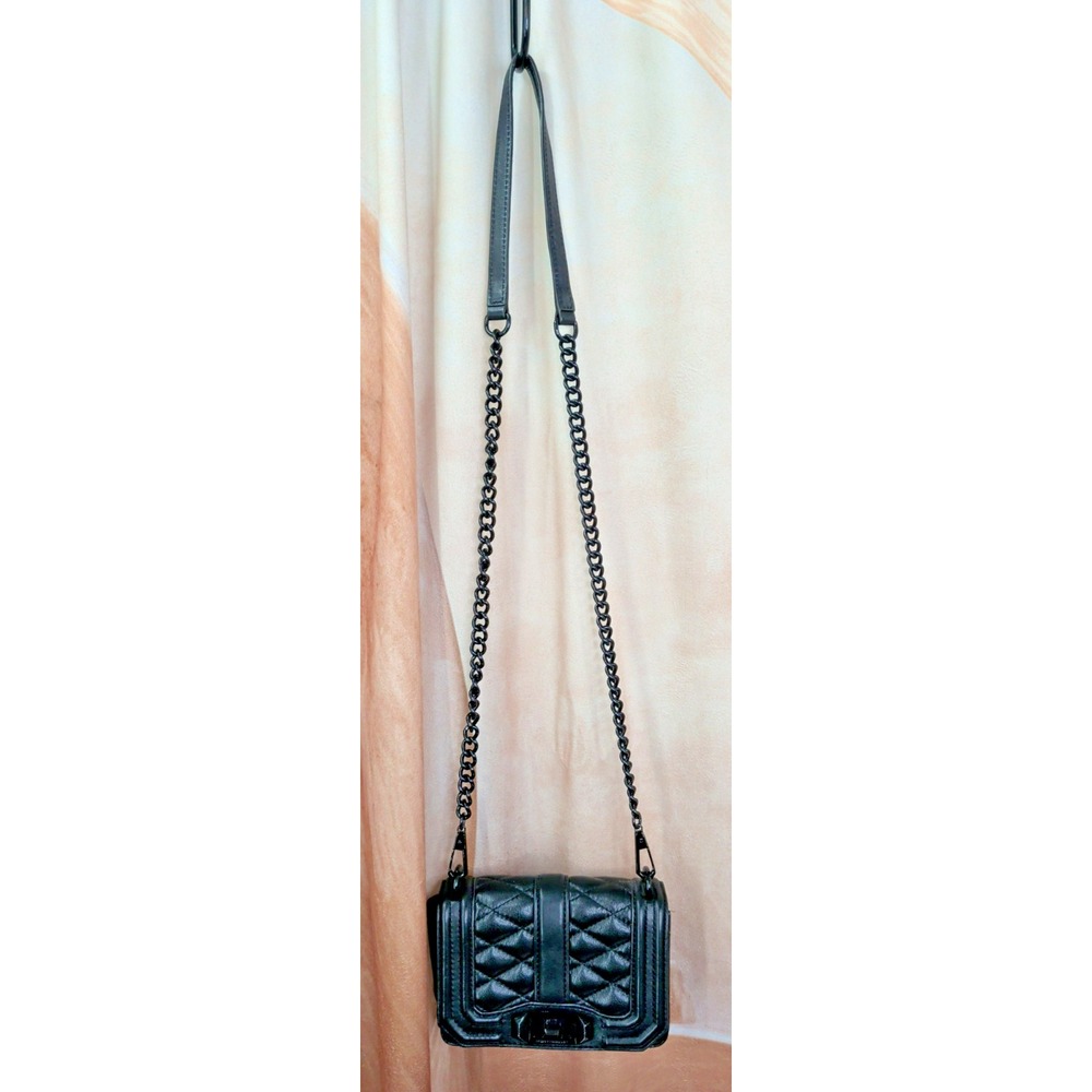 Rebecca Minkoff Quilted Black Leather Chain-Shoulder Crossbody Bag